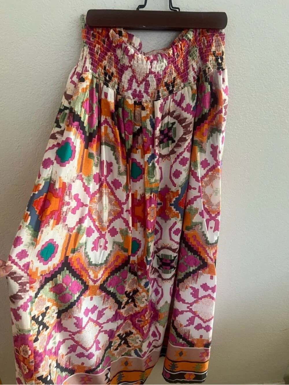 NWT Christian Siriano Printed Maxi Skirt Size L Boho